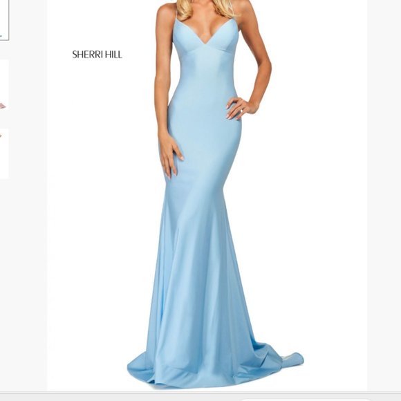 CHERRY RED Sherri Hill Prom Gown - Picture 4 of 7